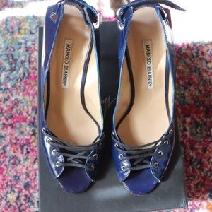 Vintage Manolo Blahnik Open Toe Pumps With A Twist